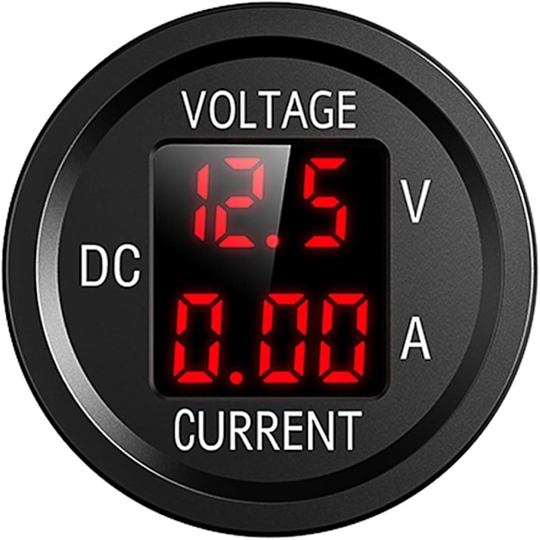 12V Motorcykel Vandtæt LED Digital Voltmeter, 9V-48V DC Strøm
