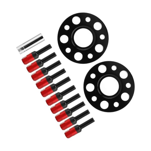 Bil Hub Sentriske Hjulspacere Kit 15mm Modifikasjon Reparasjon Erstatning for A4/A6/A7/A8/Q5/RS5 Rød