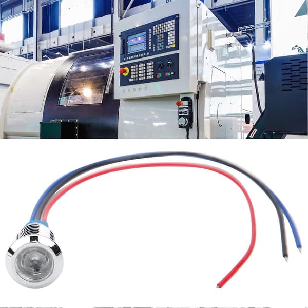 4 sæt Fortrådede Runde LED'er Metal Vandtæt 2-farvet Indikator Fælles Katode 10mm 12-24V (Rød og Blå)