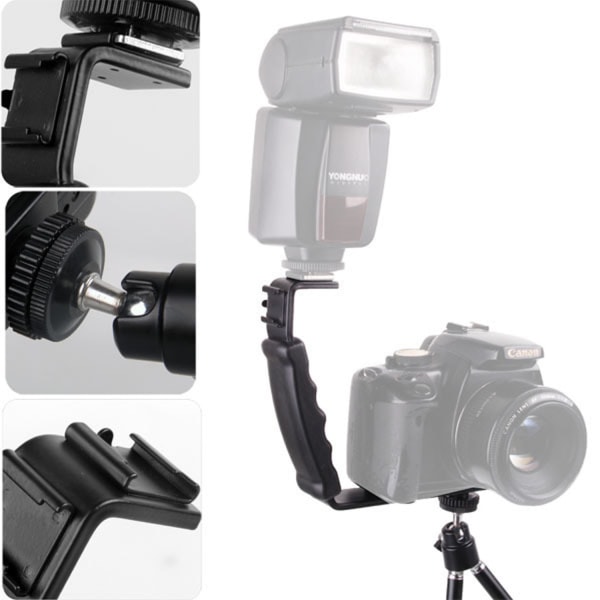 #Flash-kameragrepsholder Universalkamerabrakett L-brakett Justerbar vinkel Eliminerer fotografitilbehør for røde øyne Robust med 2 standardsider#
