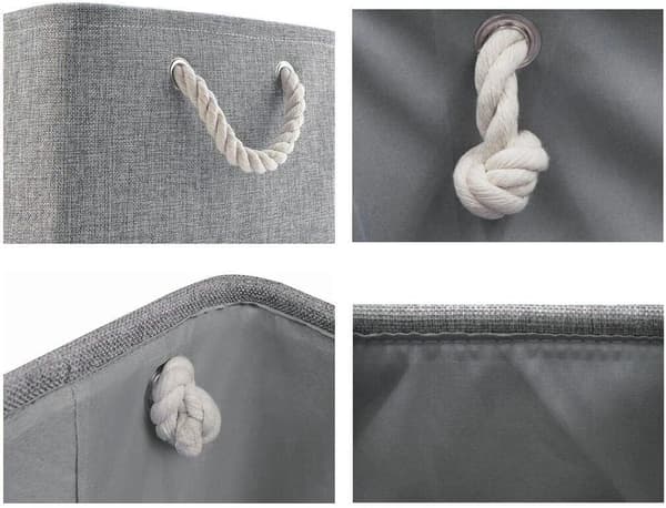 Foldbar Oppbevaringsboks (41CM*31CM*20CM) Tykt Lerret med Tauhåndtak