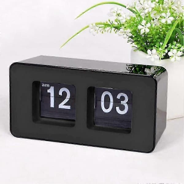 Automatisk Vändklocka, Klassisk Retro Nostalgisk Klocka, Digitalt Skrivbordsbord Sida Ner Klocka, för Familj Säng H