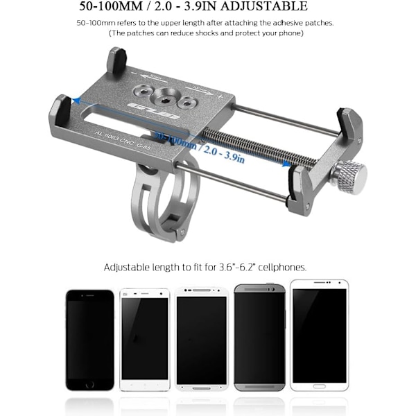 Universal Justerbar Sykkeltelefonholder Montering GPS Brakett Vugge