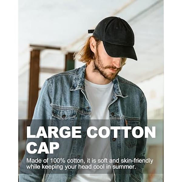 XXL Caps for Menn - Store Sports Caps, Baseball, Løping, Tennishatt for Bi