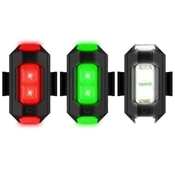 Syvfarvet Natflyvende LED Flash Lys Genopladelig Advarsels Signallampe Anti-kollisions Strobe Blink