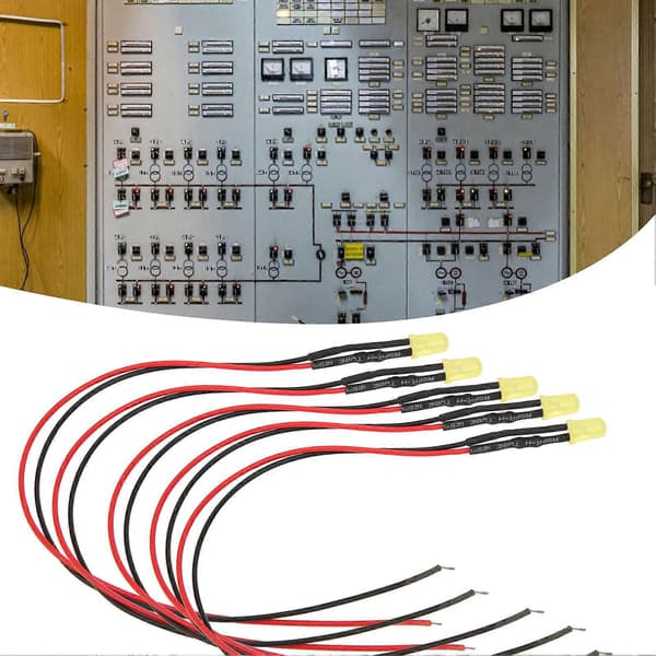 100 st 12V Klar 5mm Förkopplade Lysdioder med 20cm Tråd LED Ljus Pärlor Gul till Gul