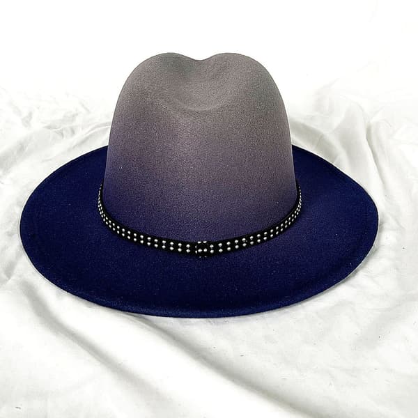 Grå-blå cylinder denim bowlerhat