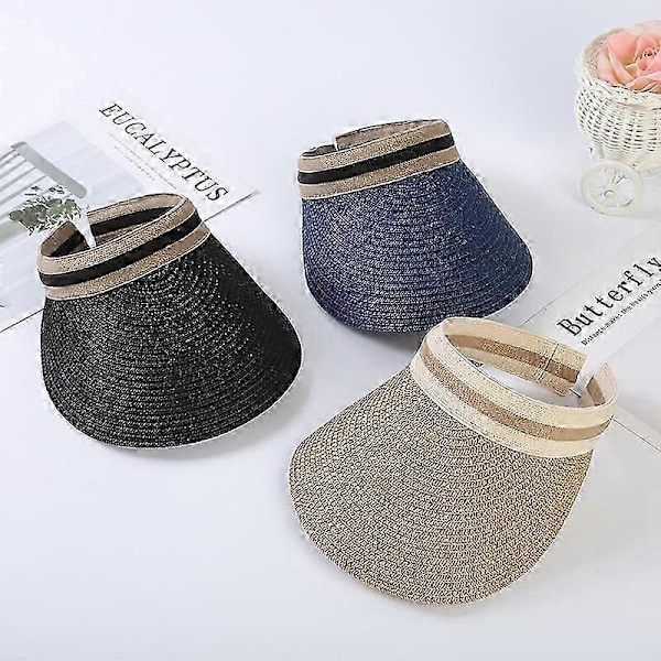 Hatt Dame Sommer Stor Skygge Strand Stråhatter, Brun