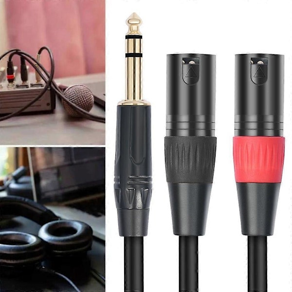 6,35 mm TRS hann til XLR hann lyd stereo mikrofonkabel tokanals anti-interferens bærbar balansert høyttaler mikrofonkabel adapter 2M