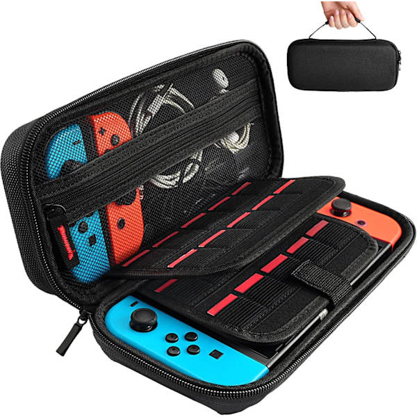 Etui for Nintendo Switch og Switch OLED Lommeveske Deksel med 2