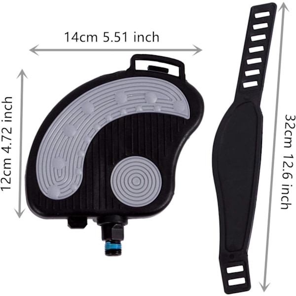 Motionscykelpedaler med stropper til motionscykel-dynamometer