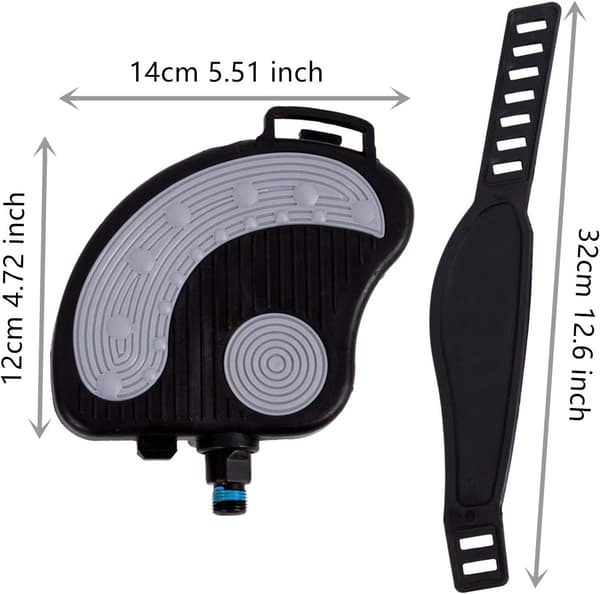 Sykkelpedaler med stropper for trimsykkel/dynamometer, spinni