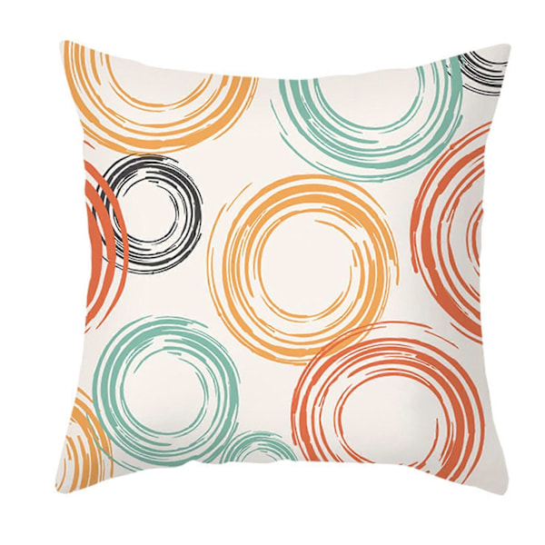 Kuddfodral Blekningsfritt Osynligt Blixtlås Polyester Persika Hud Blomstertryck Kuddfodral för Soffa F