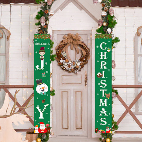 Udendørs julepynt banner - Julegrøn 2, Jul