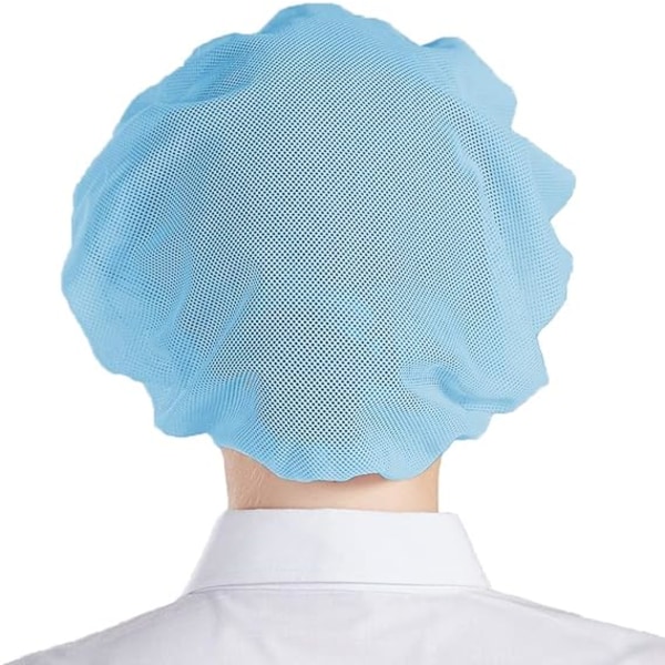 Blå Mesh Caps 5 stk Beanies Hatt Unisex Engangs Fiskenett Hårnett