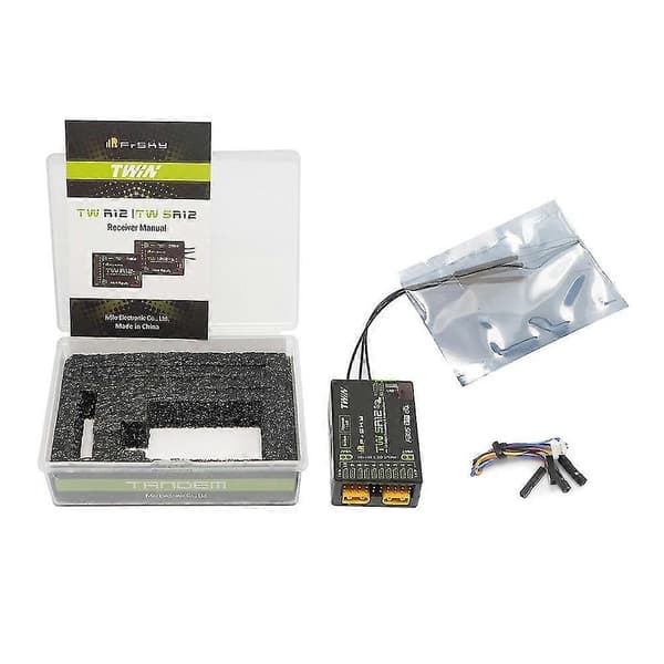 FrSky TW SR12 Dobbel 2.4G 12/24CH ADV Stabilisator Mottaker med Triple Antenner Dobbel XT30 Kontakter FB