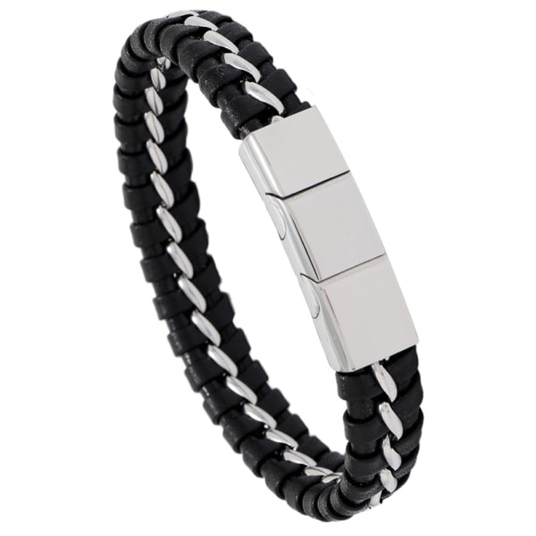 Fashion chain braided silver chain magnetic buckle adjustable in