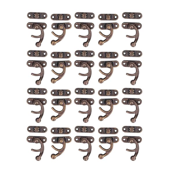 20 Sæt Antik Lås Aluminium Legering Krog Hasp Horn Lås til Smykkeskrin Bagage Hardware