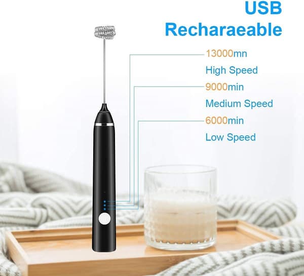 Mjölkskummare, Dallfoll Kaffemjölkskummare Elektrisk Visp, Handhållen Mjölkskummare