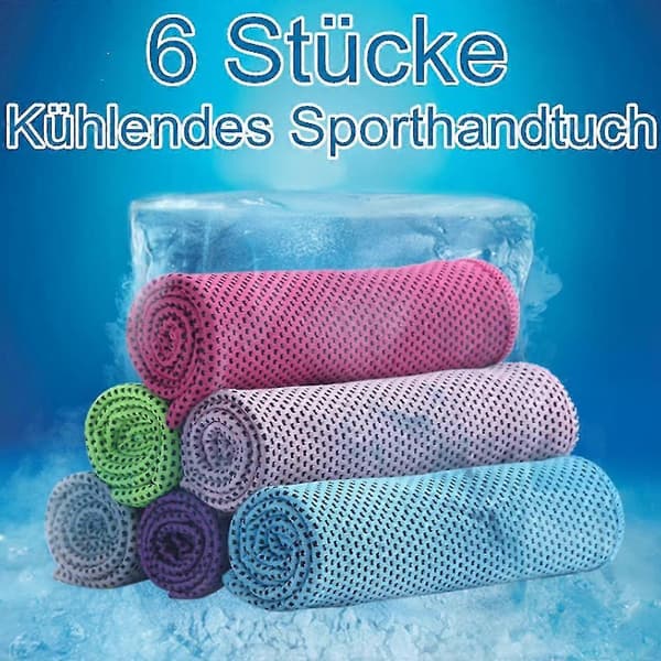 6-pack kylhanddukar, mikrofiberhanddukar för gym, jogging, yoga, sommarsporter
