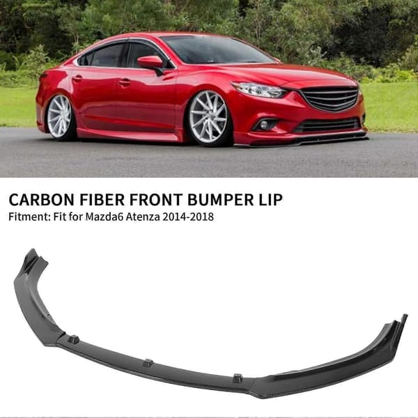 Karbonfiber Frontfangerleppe Spoiler Splitter Biltilbehør Passer for Mazda6 Atenza 2014?2018