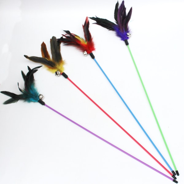 Cat Toy Feather Cat Toy Feather Wand Cat Pet Toy Wire Chaser Wan