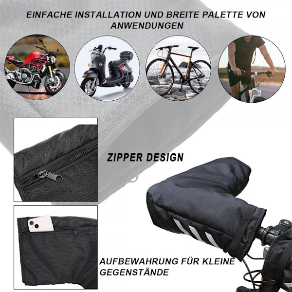 Cykelfingerhandskar vindtäta och vattentäta med reflex