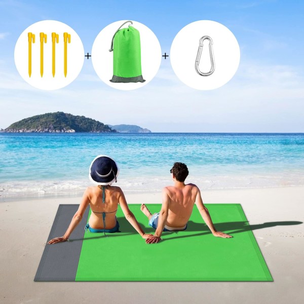 Foldbar Strandmatte 210*200cm, Lett, Bærbar og Vanntett