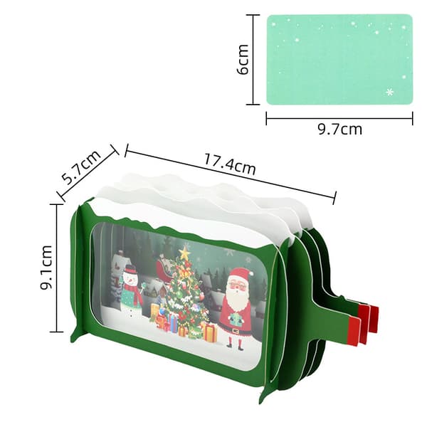##/3D Julhälsningskort - Drivande Julflaska, Jul##/
