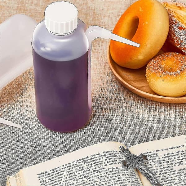 5 Stycken Nattvardsbägare Fyllare Plast Droppfri Klämflaska Juice Dispenser Med Sidostrå