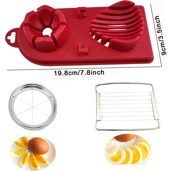 Ägg Slicer Cutter Ägg Slicer, 2 i 1 Rostfritt Stål Ägg Slicer, Mu