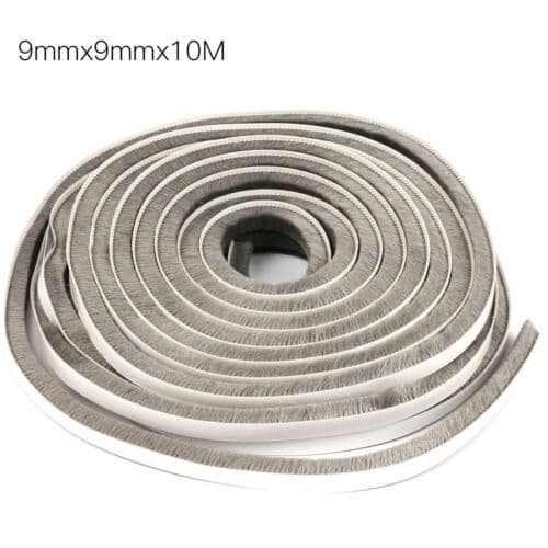 Vindutettningslist, 9 mm (B) x 9 mm (D) x 10 m (L) Dørbørstelist, fo