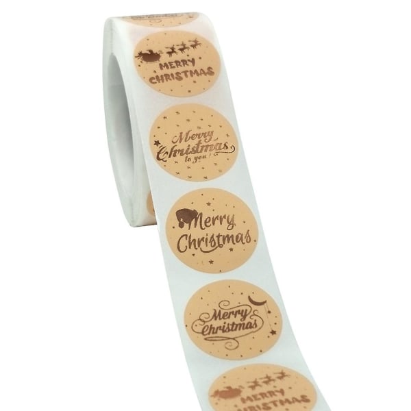 Rosaguld Glædelig Jul Stickers Scrapbog 1 tomme Forseglingsmærker til Fest DIY Emballage Papirvarer Stickersqy724-100stk