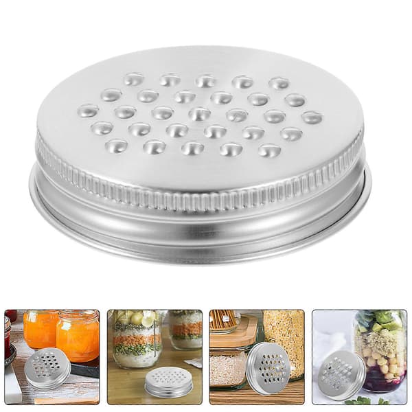 4/6 stk. Rivejernsdæksel til 70 mm til Mason Jar Rivejern Rustfrit Stål Multifunktionel Fødevaregodkendt Glat Overflade Makulator Rivejernslåg 6pcs
