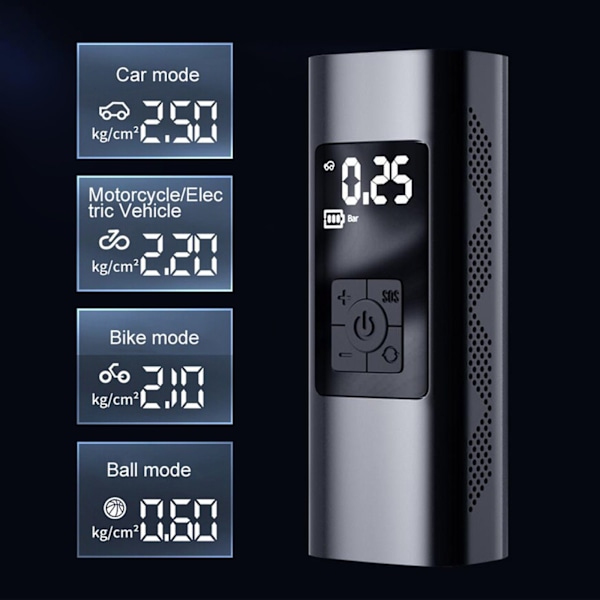 ##/Sähköinen pumppu Sähköinen ilmapumppu 6000mAh akulla 150PSI Kannettava##/