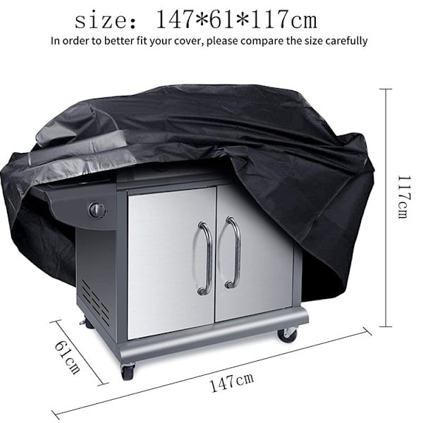 Pölytiivis ja sateenkestävä grillin suojus