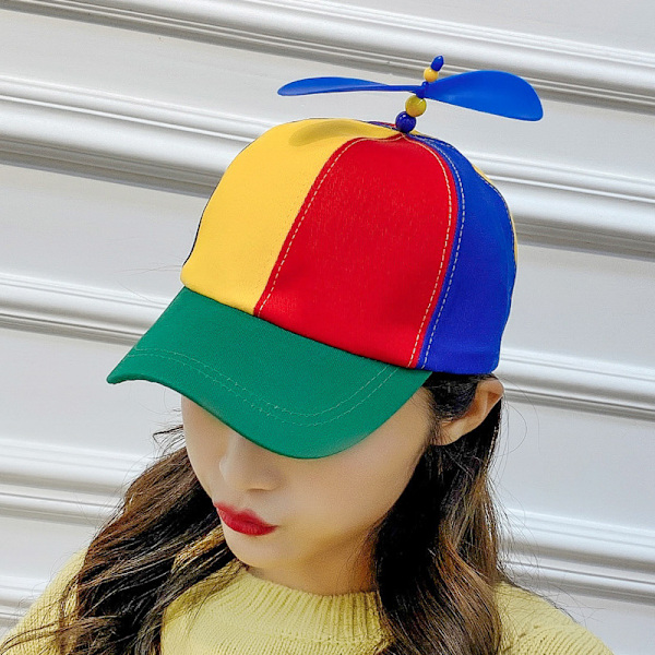 ##/52-54cm Klassisk Propellerkeps Färgglad Rolig Hatt Propeller Basebollkepsar Rolig Slända Anti-propellerkeps för Barn##/