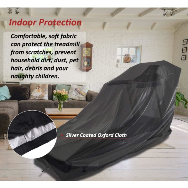 (Sort 160*95*110cm) Løbebåndsdæksel, Foldbart Løbebåndsdæksel, Du