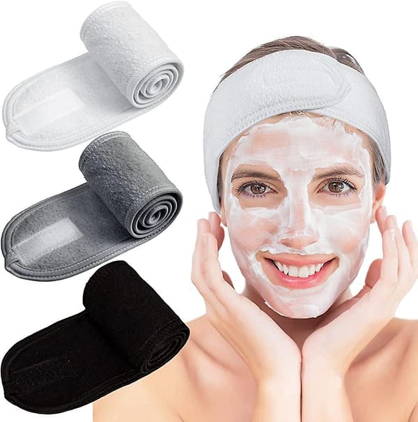 3-pack Spa Ansiktsband Make Up Wrap Huvud Terryduk Ansiktsband A