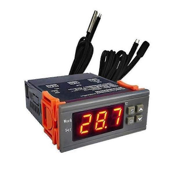 MH1210W Digital Temperaturkontroller AC90-250V 10A 220V Termostatregulator med Sensor, Oppvarming