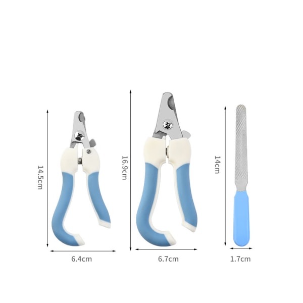 blå negleklipper til kjæledyr med sikkerhetsbeskyttelse for å forhindre overskjæring
