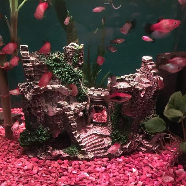 Harpiks Akvarium Ornament - Slotformet Fisk Skjulested - Realistisk