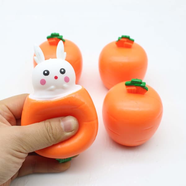 2-pack Morotskanin Anti-Stress Leksaker (Slumpmässig Färg), Cartoon Squeeze