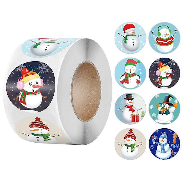Pyöreät Merry Christmas -tarrat Kiitoskorttipakkaus Pakkausmerkintä Sinetöivät Tarrat Hääkoristeet Kirjatarvikkeet Tarraqy712-500kpl