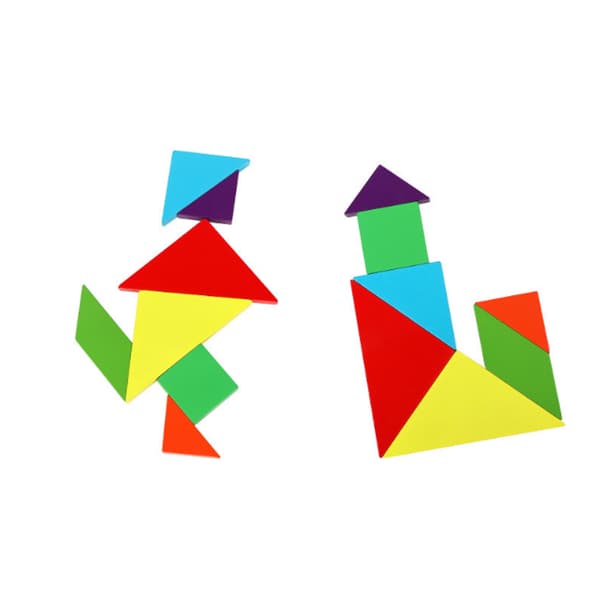 Magnetisk tangram-pussel i trä för barn, rolig intellektuell leksak