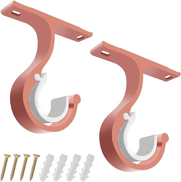 ##/Set med 2 gardinstångsbeslag (roséguld), ø 25-28 mm robust aluminium##/