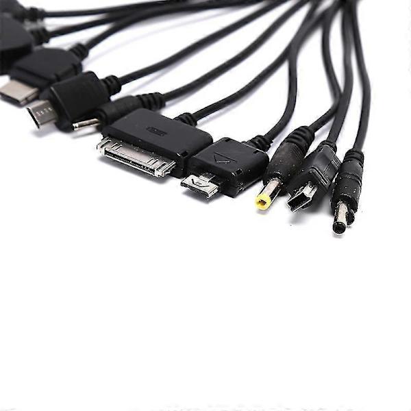 Universal 10-i-1 Multifunktionell Mobiltelefon Spel USB Laddningskabel