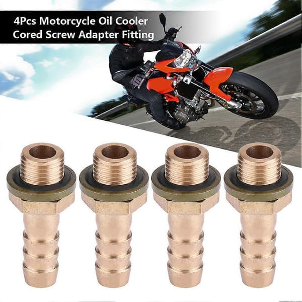 4 stk. Motorcykel Oliekøler Oliekølet System M8 Hul Skrue Adapter Fitting M10 * 1,0 mm