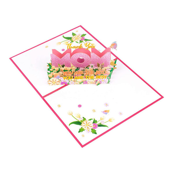 Glad Mors Dag 3D Grattiskort Färgglatt Brev Handgjort Flyg-ut Kort Mamma Fru Farmor Perfekt Gåva C