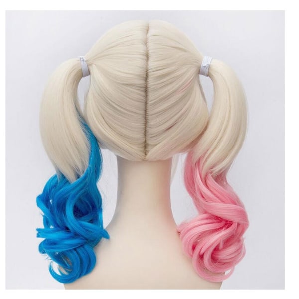 ##/Tegneserie- polyester Harley Quinn paryk (Voksen) To dyner: en pink og en blå##/